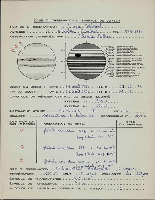 Mon rapport de Jupiter